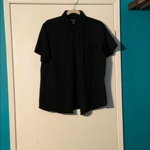Black short sleeved button up